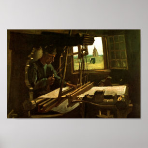 Weaver nära ett öppet fönster Van Gogh Fine Art Poster