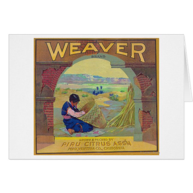 Weaver Orange LabelPiru, CA Hälsningskort (Framsidan Horizontal)