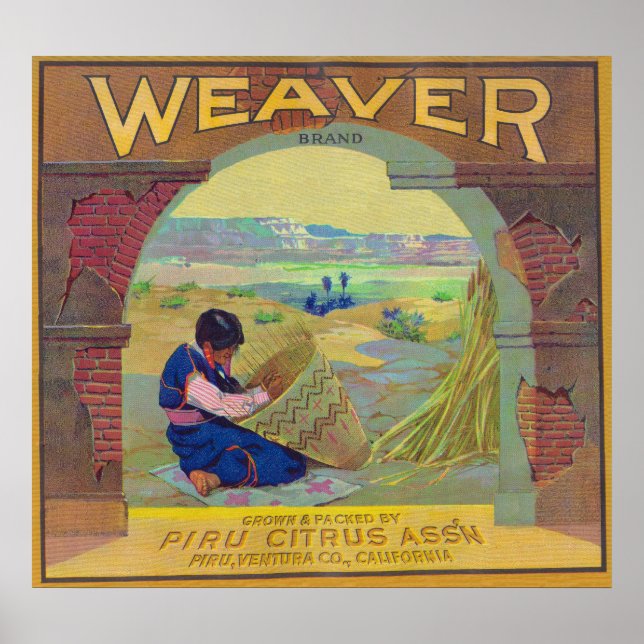 Weaver Orange LabelPiru, CA Poster (Framsidan)