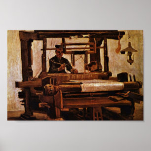 Weaver på Loom av Vincent Van Gogh Poster