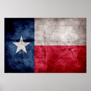 WeaVintage Texas Statlig flagga Poster