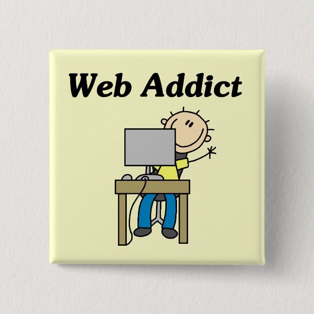 Web Addict T-shirts och presenter Knapp (Framsida)