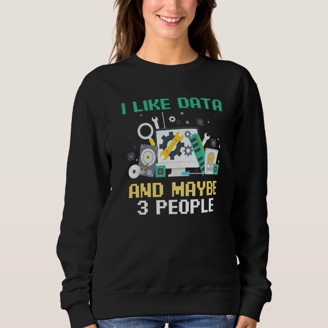Web Developer Coder Coding I Like Data And Maybe 3 T Shirt (Framsida)