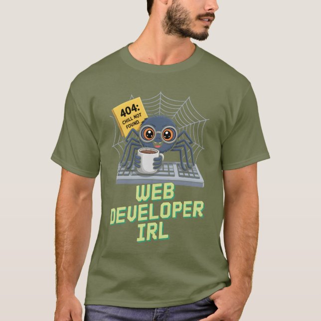 Web Developer IRL – 404 Chill Not Found T Shirt (Framsida)