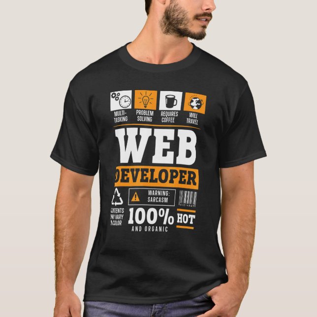 Web Developer IT Guy Computer Website Development  T Shirt (Framsida)