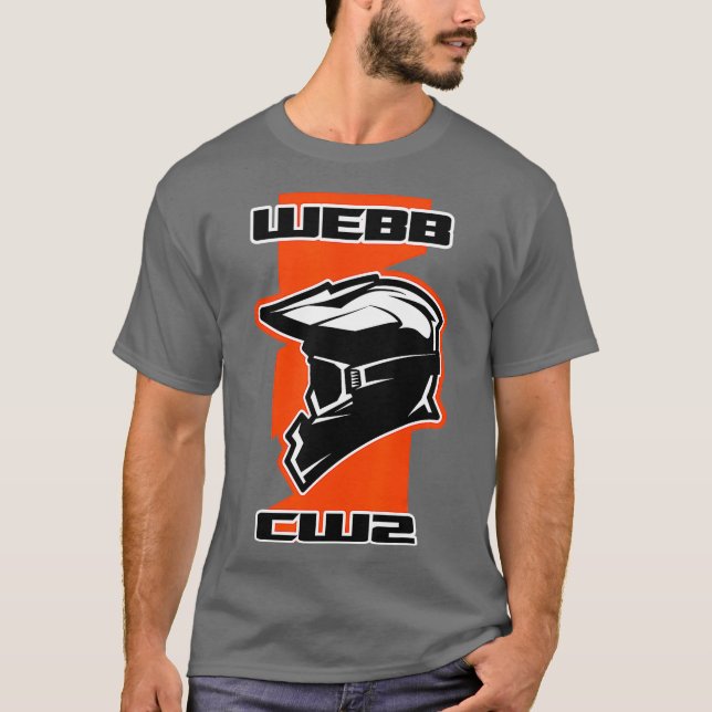 Webb Dirt Bike Tävla Orange T Shirt (Framsida)