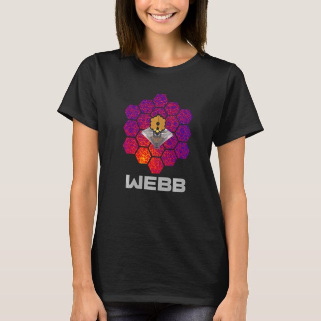 WEBB Space Telescope med Abstrakt Lila Red Mirr T Shirt (Framsida)