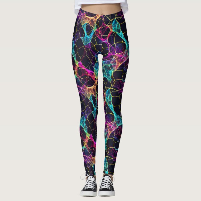 Webbdesign av neonfiberfilament leggings (Framsida)