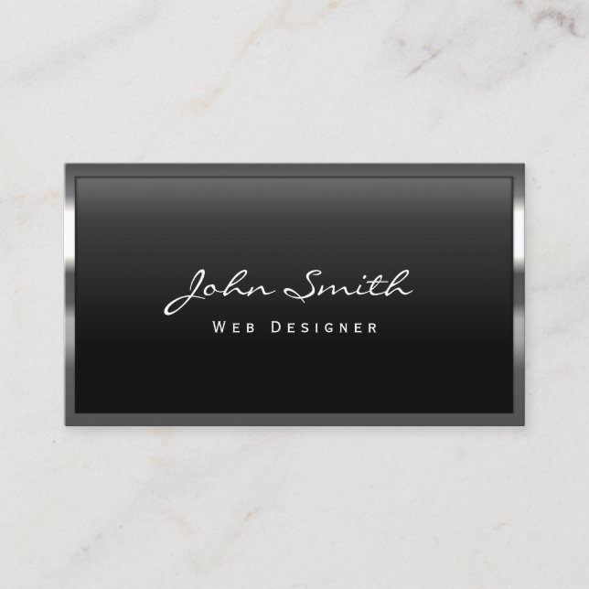 Webbdesign Studio Professionell Metall Ram Visitkort (Framsida)