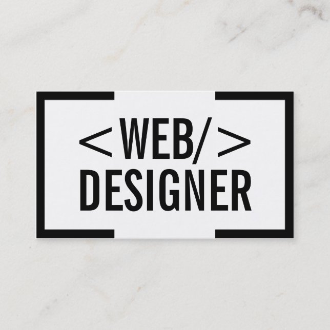 Webbdesign Svarta Gräns-Eleganten med oformaterad  Visitkort (Framsida)