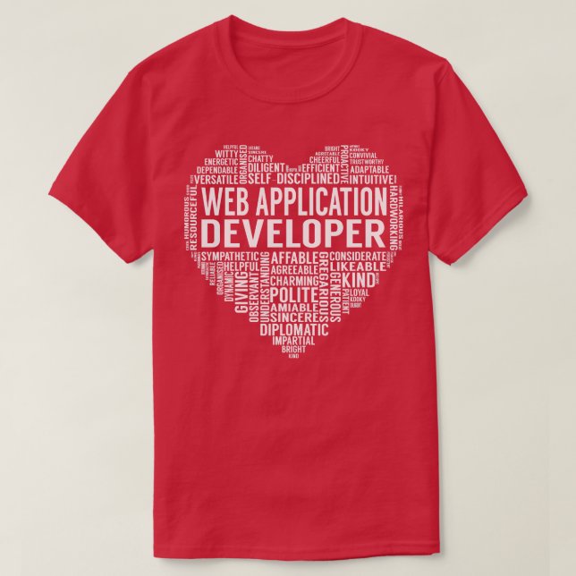 Webben Application Developer Heart 1 T Shirt (Design framsida)
