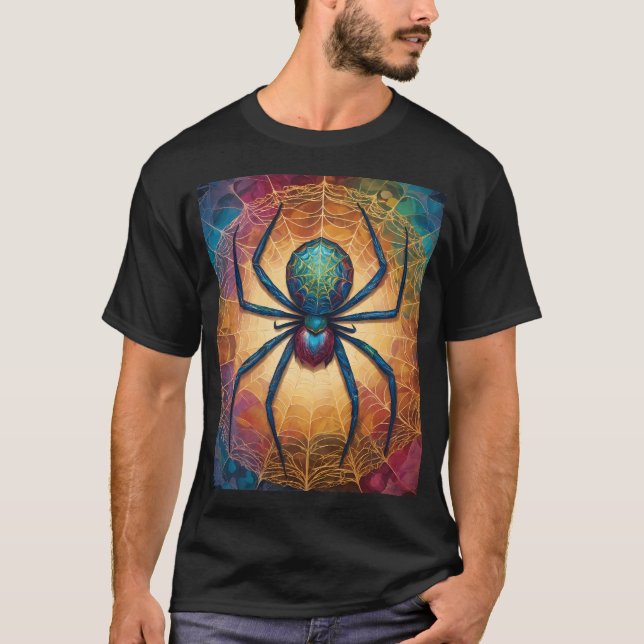 Webben av frågor om skalet av Spider Silke T Shirt (Framsida)