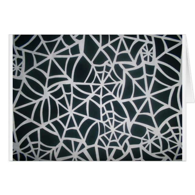 Webben av mysterium: Fintvätt - Vitt Spindelnät Hälsningskort (Framsidan Horizontal)