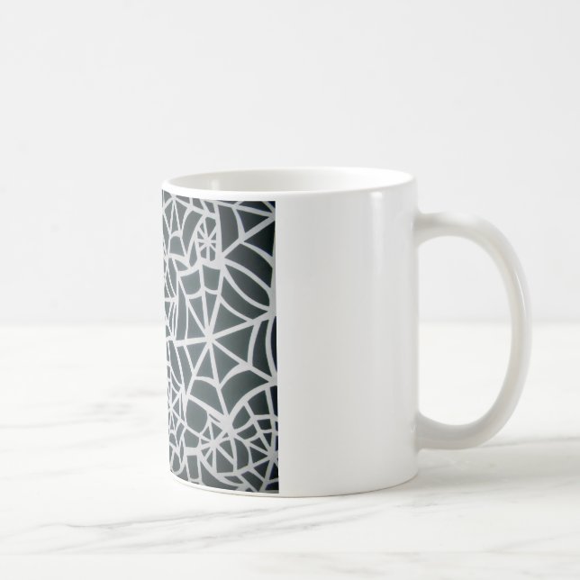 Webben av mysterium: Fintvätt - Vitt Spindelnät Kaffemugg (Höger)