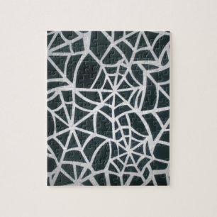 Webben av mysterium: Fintvätt - Vitt Spindelnät Pussel