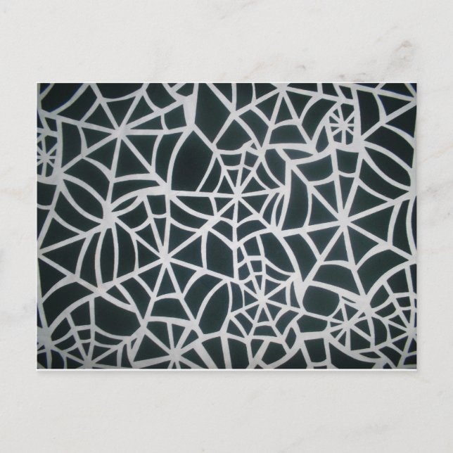 Webben av mysterium: Fintvätt - Vitt Spindelnät Vykort (Framsida)