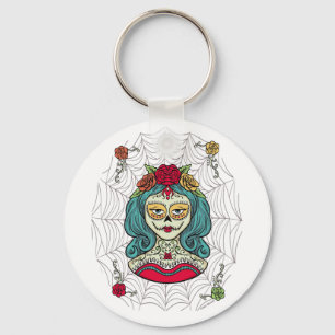 Webben Catrina Día de Muertos Nyckelring