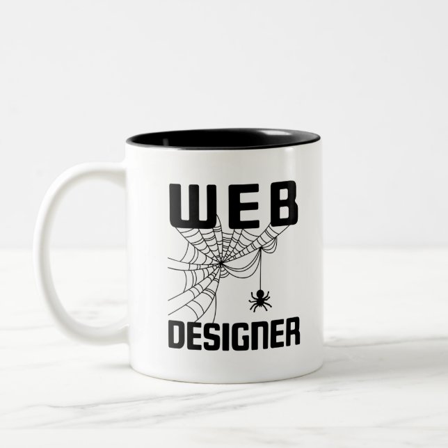 Webben Designer Design Webbplats Utvecklare Spider Två-Tonad Mugg (Vänster)