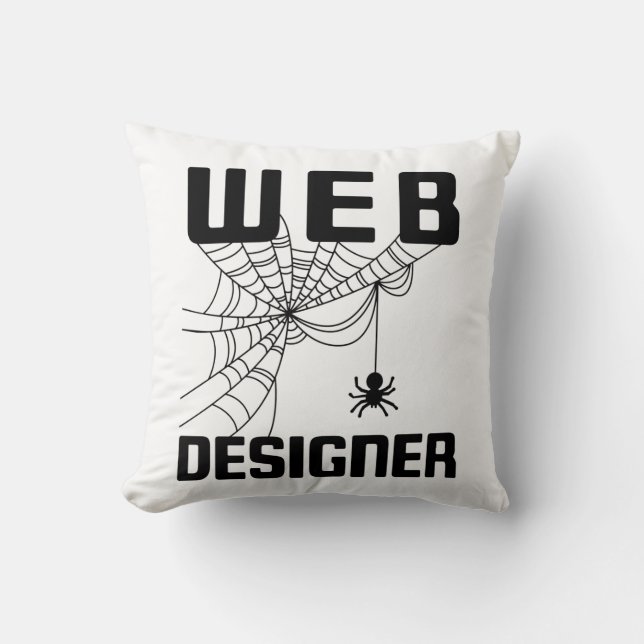 Webben Designer Design Webbplats Utvecklarspider Kudde (Framsida)