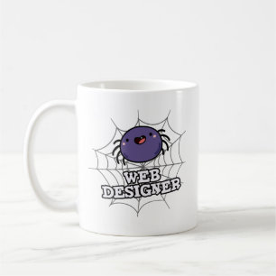 Webben Designer Funny Spider Pun Kaffemugg