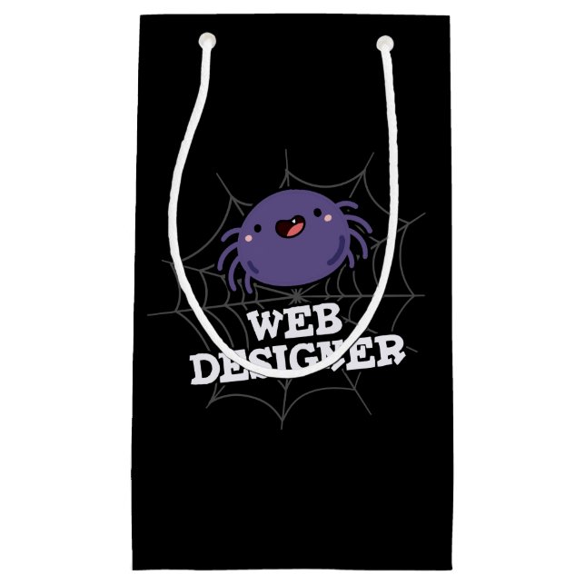 Webben Designer Funny Spider Pun Mörk BG (Framsidan)