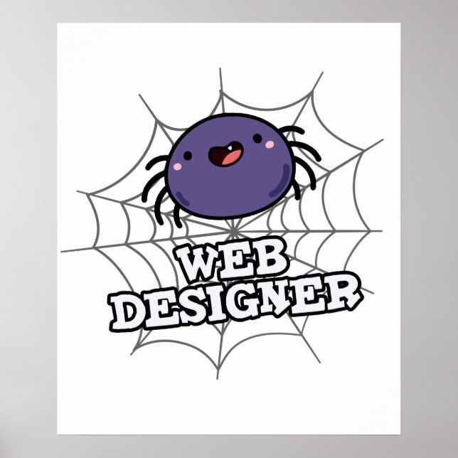 Webben Designer Funny Spider Pun Poster (Framsidan)