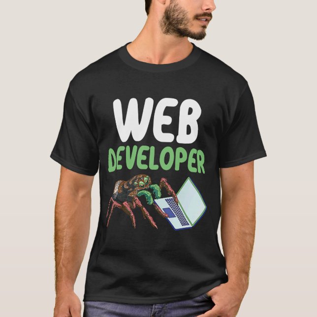 Webben Developer Arachnid Tarantula Spider T Shirt (Framsida)