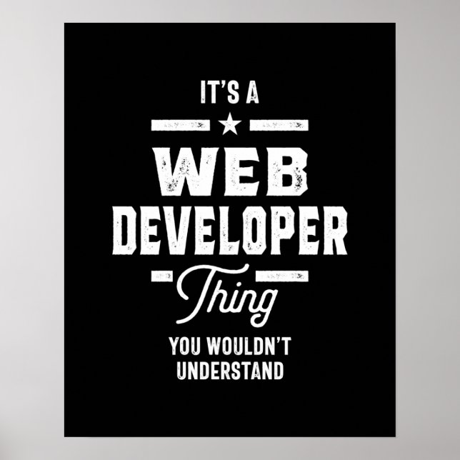 Webben Developer Job Title Gift Poster (Framsidan)