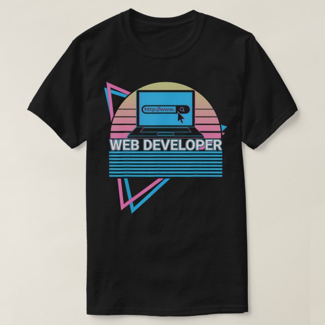 Webben Developer Retro T Shirt (Design framsida)