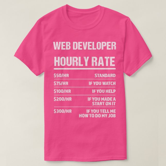 Webben Developer Timate Rate Funny Birthday Gift T Shirt (Design framsida)