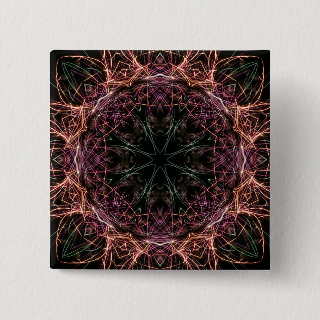 Webben Färg Kaleidoscope Button Knapp (Framsida)