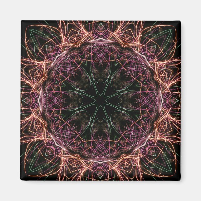 Webben Färg Kaleidoscope Magnet (Framsidan)