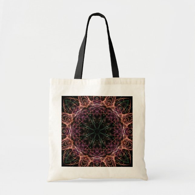 Webben Färg Kaleidoscope Tote Bag Tygkasse (Framsidan)
