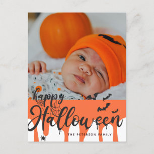 Webben Fladdermus Halloween vykort för lycklig