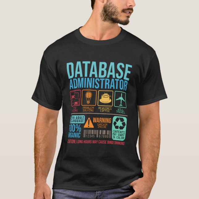 Webben för databasadministratörskod för datorprogr t shirt (Framsida)