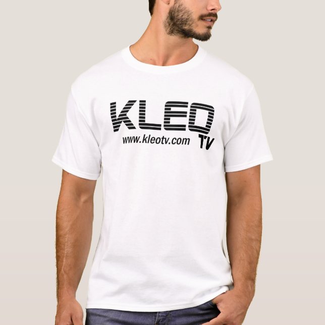 Webben för logotyp för KLEO-TVvit T-shirt (Framsida)