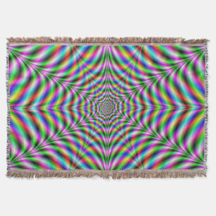Webben för pivottomonfärgad lyktspetsig Psychedeli Filt