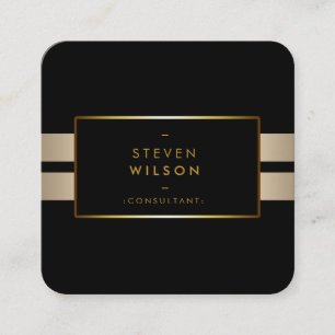 Webben Gold Foil Faux Modern Computer Financial Fyrkantigt Visitkort