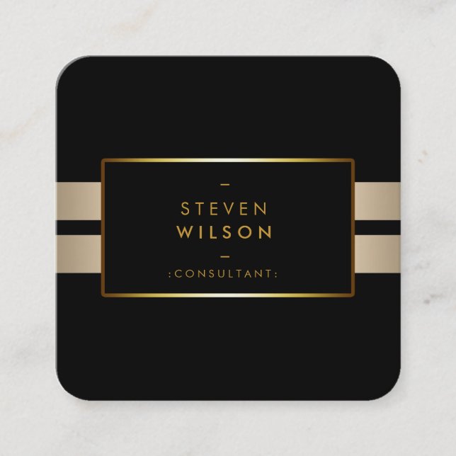 Webben Gold Foil Faux Modern Computer Financial Fyrkantigt Visitkort (Framsida)