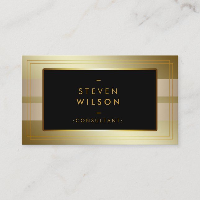 Webben Gold Foil Faux Modern Computer Financial Visitkort (Framsida)