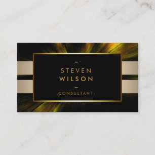 Webben Gold Foil Faux Modern Computer Financial Visitkort