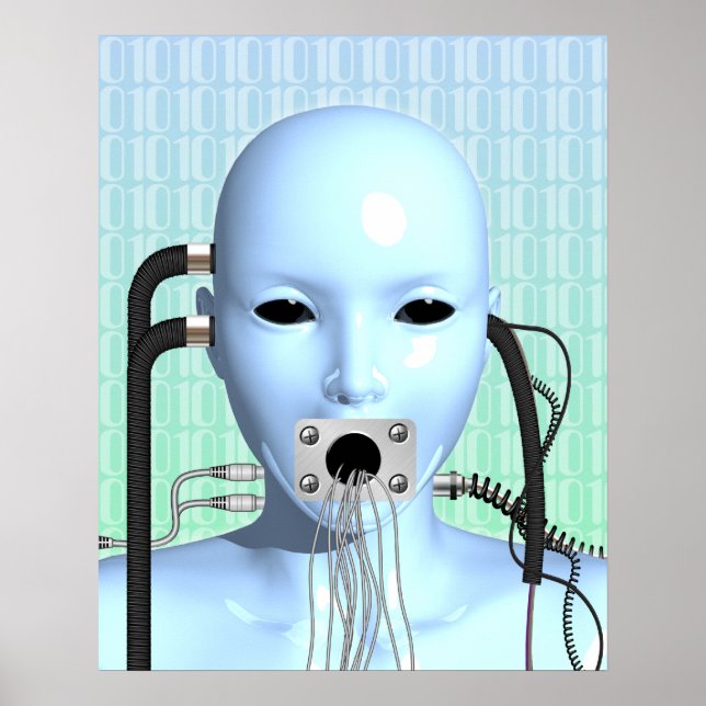 Webben Head Modern Techno Industrial Surreal Art Poster (Framsidan)
