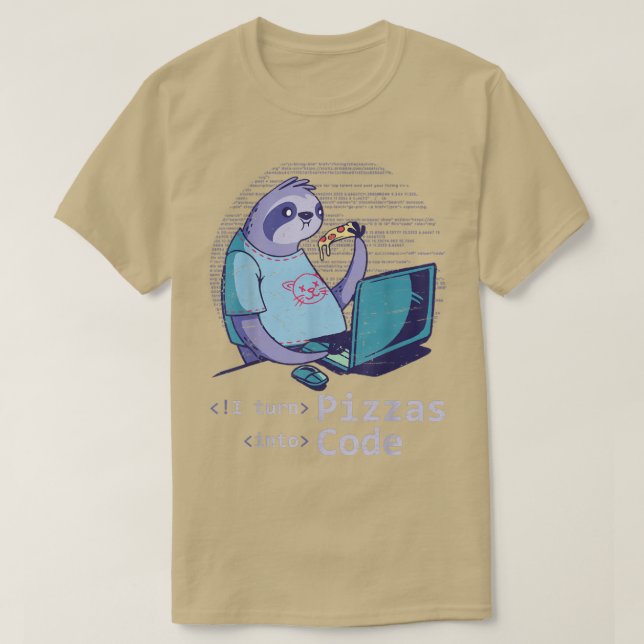 Webben Programmer Software Developer Pizza Älskare T Shirt (Design framsida)