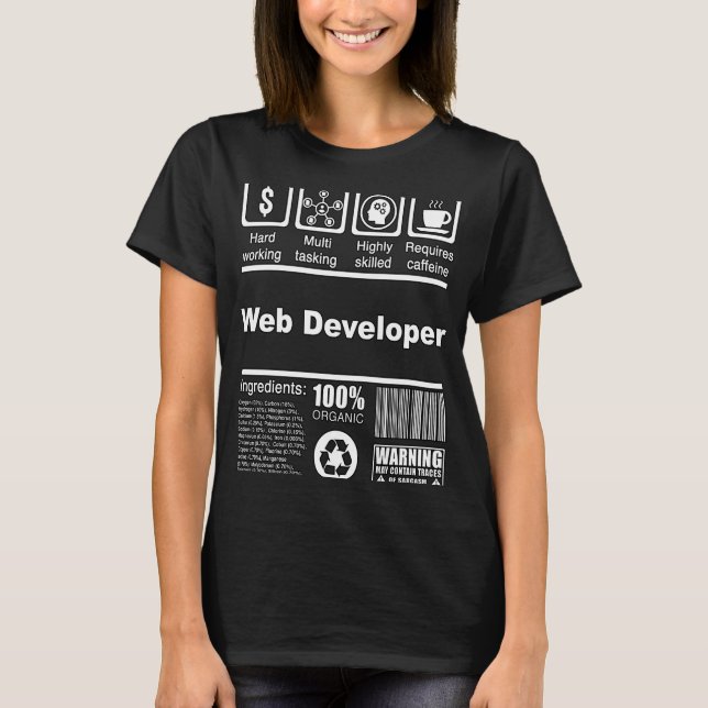 Webben Utvecklare näringsrelaterade fakta för Webb T Shirt (Framsida)