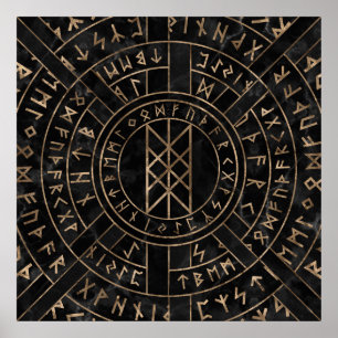 Webben Wyrd The Matrix of Fate-Marble and guld Poster