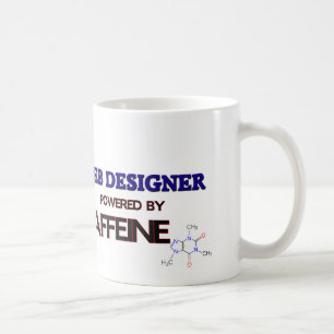 Webbenformgivare som drivas av koffein kaffemugg