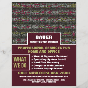 Webbens skript, Computer Repair Specialist Reklam Reklamblad