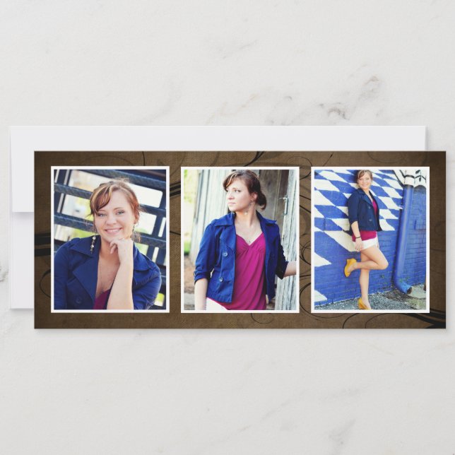 Webbläsartrippelfoto-Studenterna Inbjudningar (Framsida)