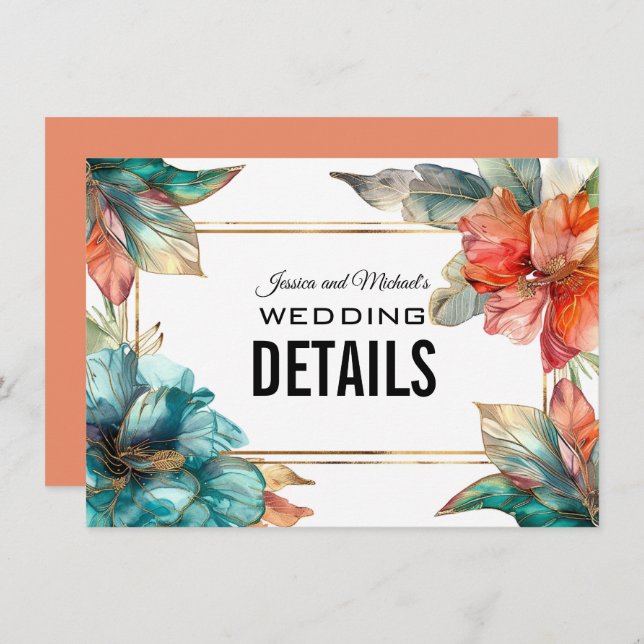 Webbplats adress + QR Hibiscus Sergranat Paradise Tilläggskort (Fram/baksida)