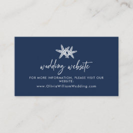 Webbplats för blå persiko-stjärnfisk Bröllop Tilläggskort